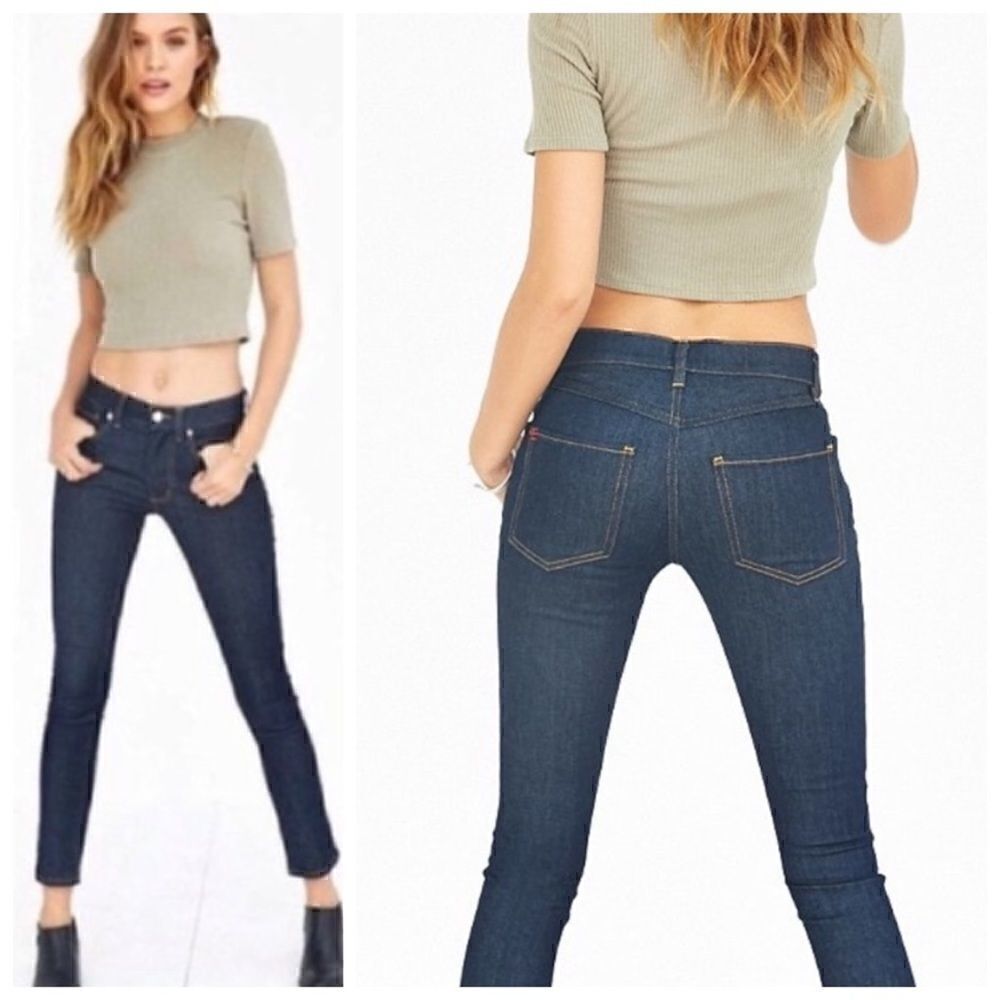 BDG Urban Outfitters Drainpipe High Rise Crop Jean Dark Wash